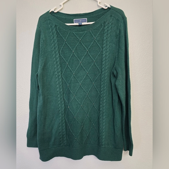 Karen Scott Sweaters - SOLD **** Karen Scott Women's Size XL Scoop Neck Pullover Sweater Hunter
